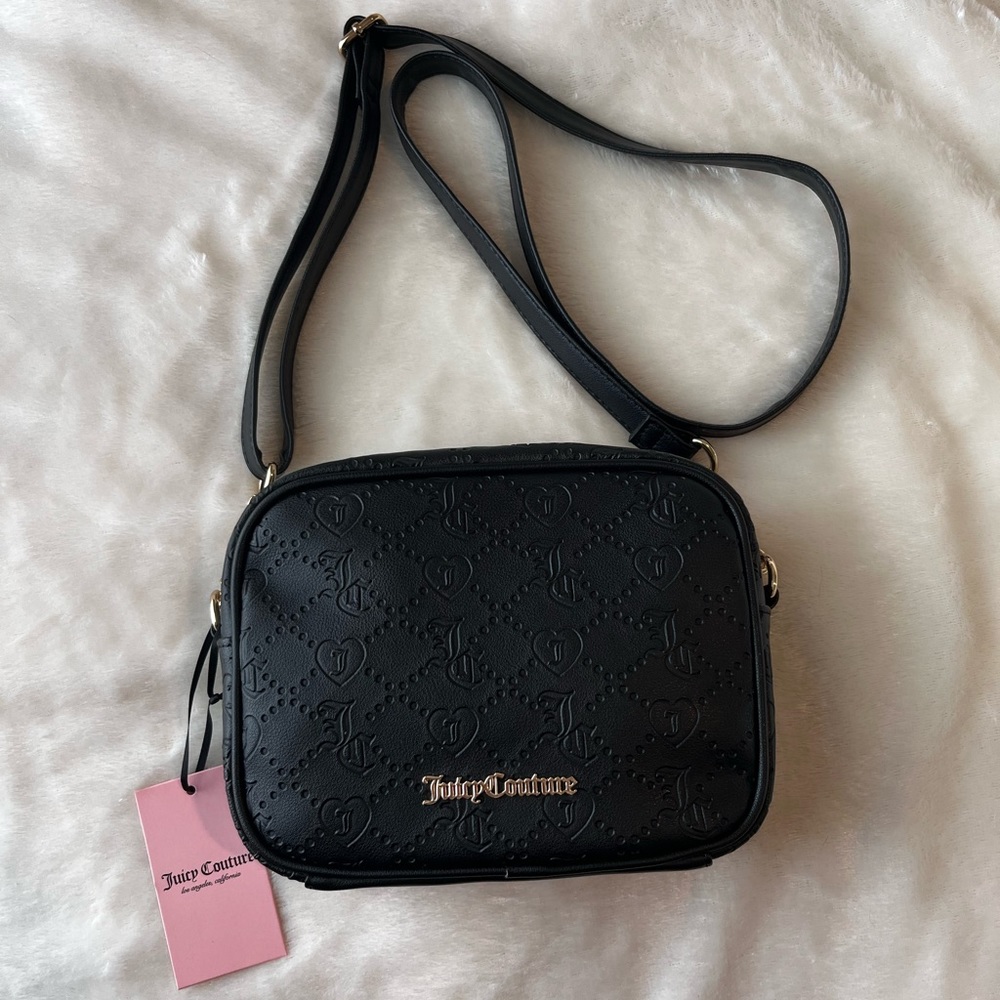 Juicy Couture Black Purse Handbag Licorice Camera Crossbody